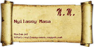 Nyilassy Masa névjegykártya